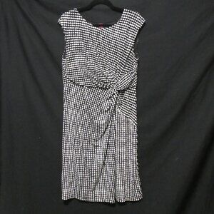 212 COLLECTION | large | Black and White Polka Dot Sleeveless Dress